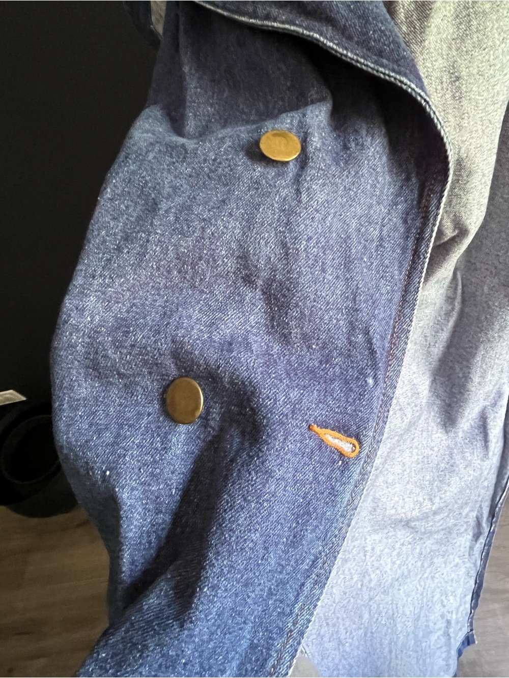 Rare 90s Avon Fashions Denim Trench Coat- Size M - Picture 14 of 16